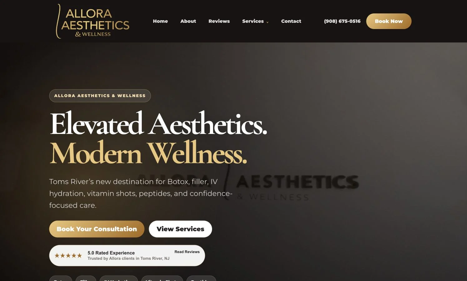 Allora Aesthetics website designed by Wealth Media